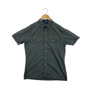 Khul Born in the Mountains Men's M Button Up Shirt‎ Short Sleeve Outdoor Casual